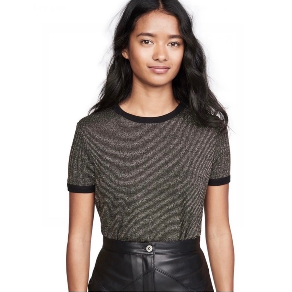 NEW RTA GOLD METALLIC SHORT SLEEVE TOP